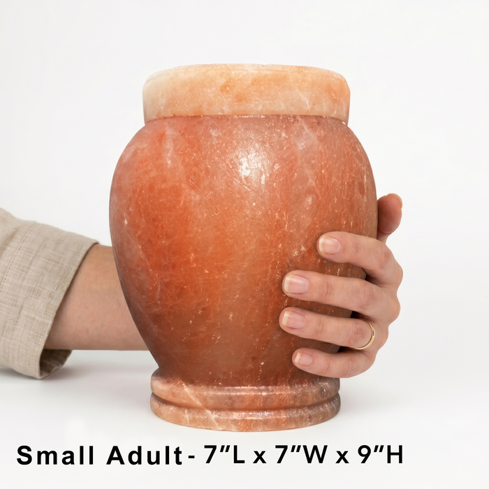 Dahlia - Pink Himalayan Salt Urn - Small Adult