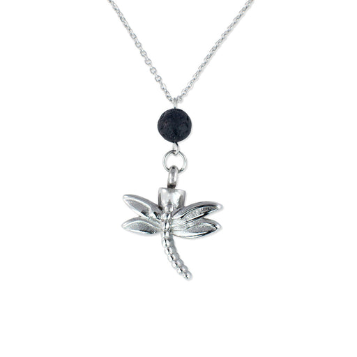 Stainless steel memorial jewelry with lava rock