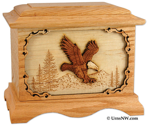 Eagle Cremation Urn in Oak