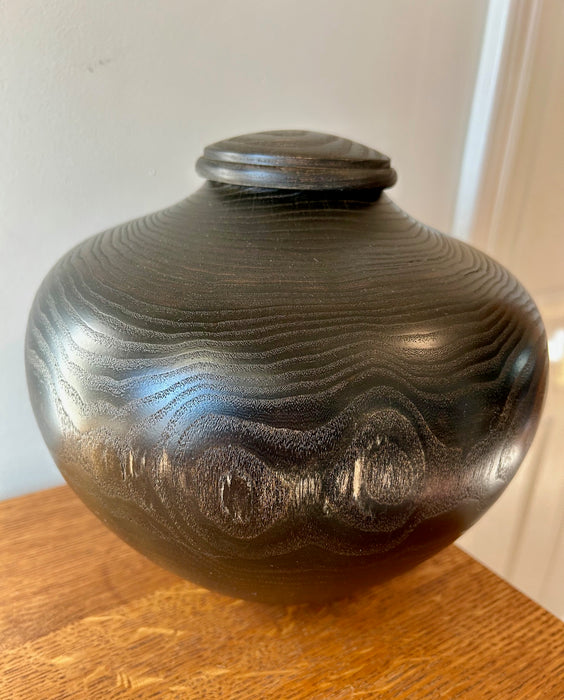 Ebonized Honey locust Turned Urn 76 - angle 2