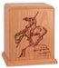"End of the Trail" Cremation Urn in Cherry Wood