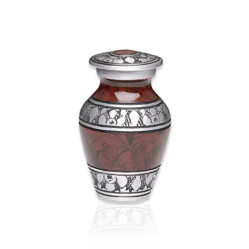 Espresso Brown Metal Urn in Keepsake Size