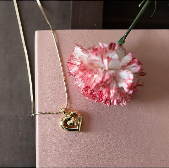 Eternity Heart 18k Gold Finish Cremation Necklace