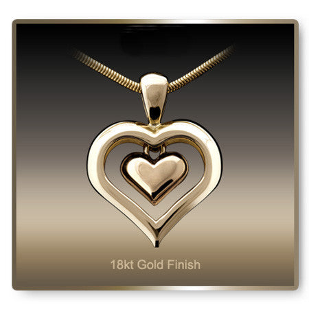 Eternity Heart Cremation Necklace - 18k Gold Finish