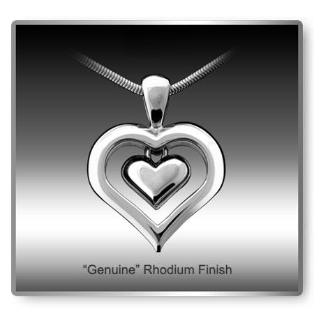 Eternity Heart Cremation Necklace - Rhodium Finish