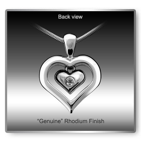 Eternity Heart Cremation Necklace - Back