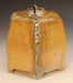 Small Faceted Golden Soda-Fired Ceramic Urn - angle 2