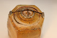 Small Faceted Golden Soda-Fired Ceramic Urn - Top view