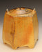 Small Faceted Golden Soda-Fired Ceramic Urn