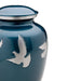 Divine Metal Cremation Urn with Flying Doves - Detail