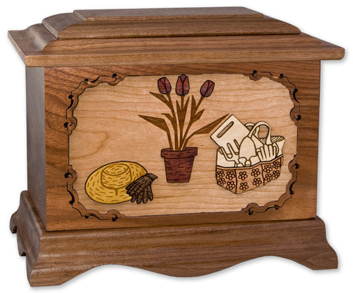 Gardener Cremation Urn in Walnut Wood