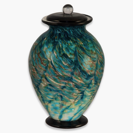 Hand Blown Glass Cremation Urn - Amato Aegean