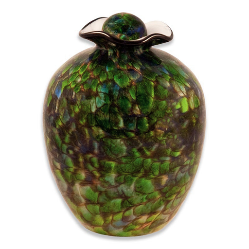 Hand Blown Glass Funeral Urn - Bella - Forest