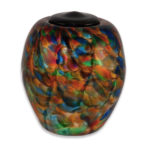 Classic Hand Blown Glass Urn - Autumn