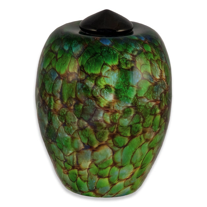 Classic Hand Blown Glass Urn - Forest