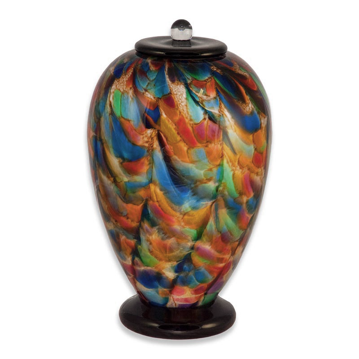 Deco Hand Blown Glass Funeral Urn - Autumn