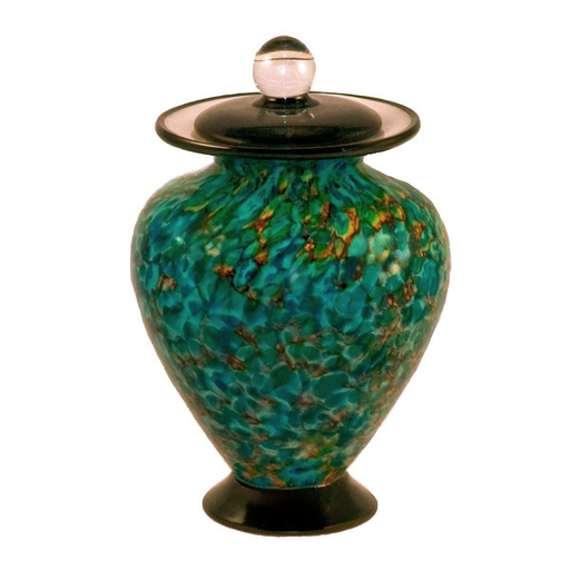 Amato Hand Blown Glass Pet Urn - Aegean