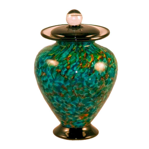 Small Amato Hand Blown Glass Urn - Aegean