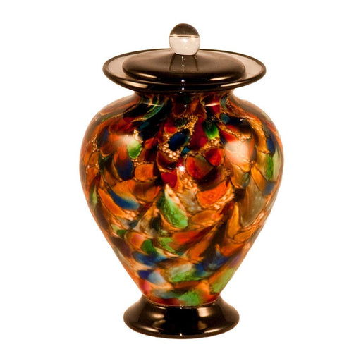 Small Amato Hand Blown Glass Urn - Autumn