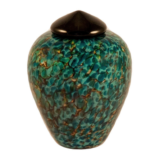 Hand Blown Glass Pet Urn - Aegean