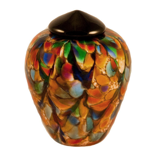 Classic Small Hand Blown Glass Urn - Autumn