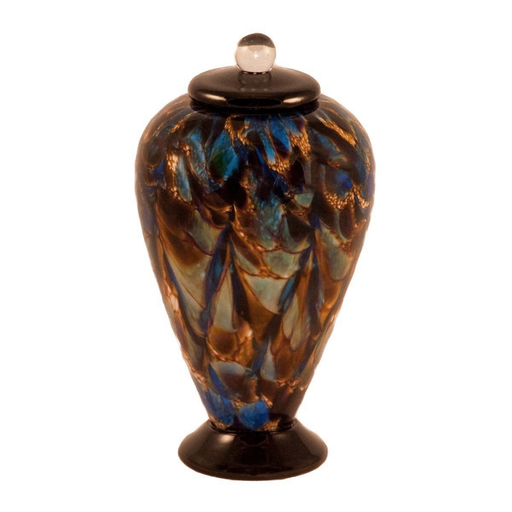 Deco Hand Blown Glass Pet Urn - Evening