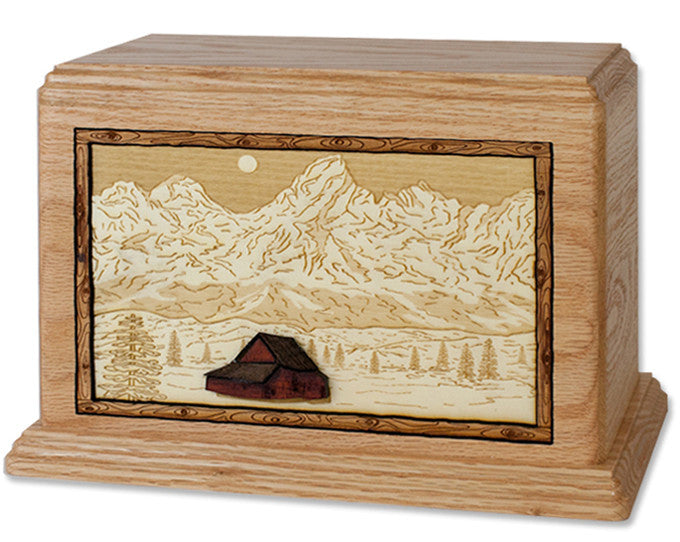 Cremation Urn with Famous Mountain Scenes