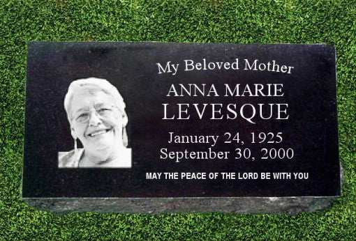 Personalized Granite Grave Marker - Rectangle Portrait — Urns Northwest