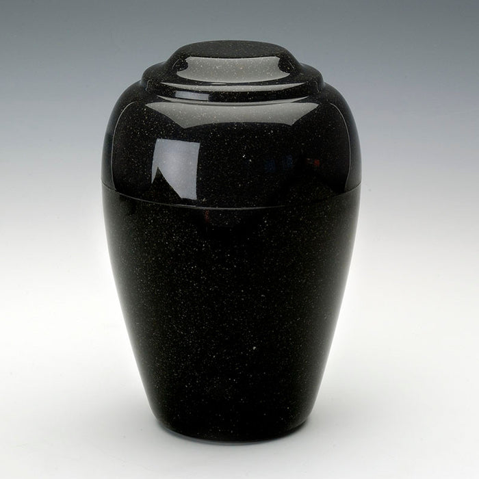 Grecian Cultured Granite Urn in Orca Black