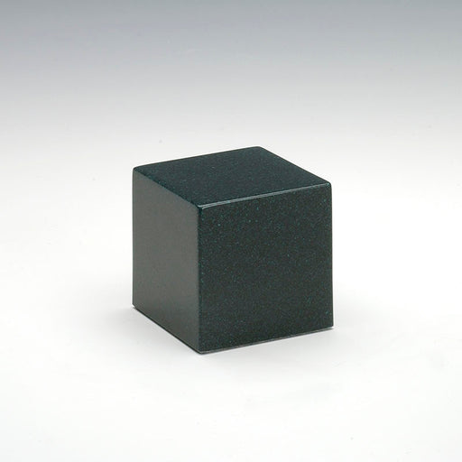 Small Cube Cultured Granite Urn in Sea Holly Green