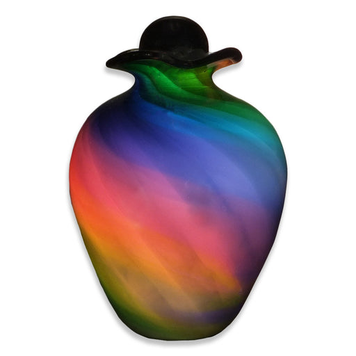 Hand Blown Glass Funeral Urn - Bella - Rainbow