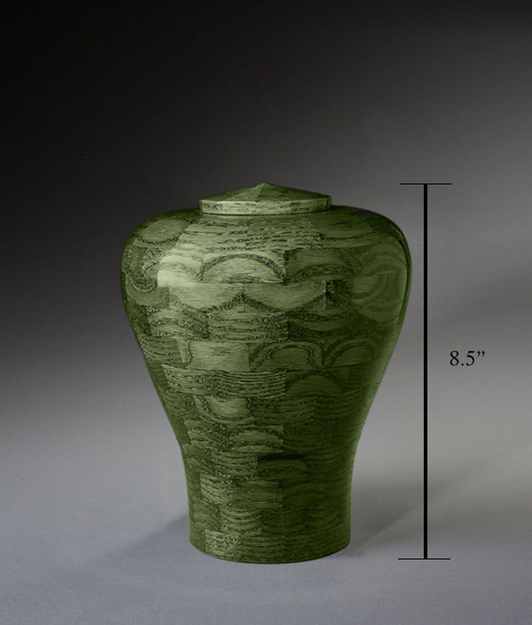 Height of Small Flared Hand Turned Wood Urn