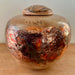 Hand Turned Oak Burled Urn with Copper Leaf Patina 46 angle 2