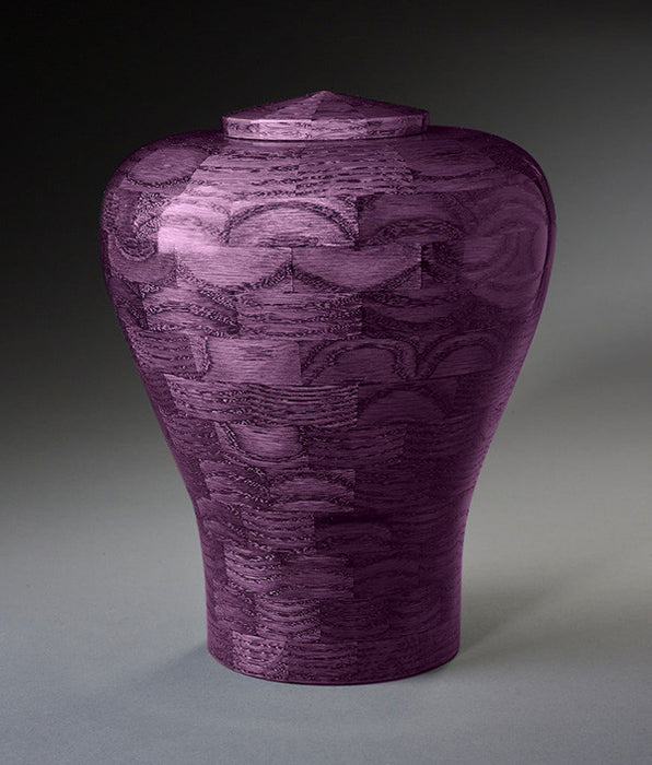 Flared Hand Turned Wood Urn - Purple Oak