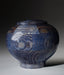 Hand Turned Wood Cremation Urn in Blue - Standard