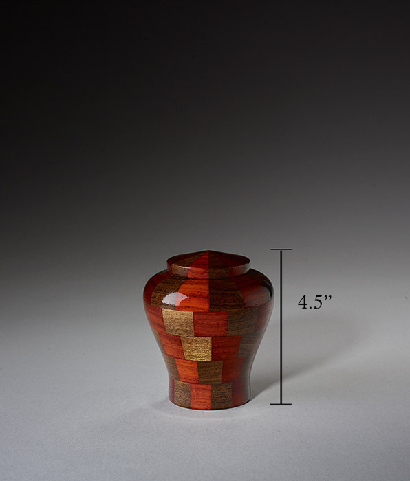 Keepsake Flared Hand Turned Wood Urn - Height