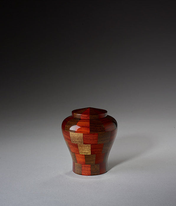 Keepsake Size - Walnut & Padauk Wood Urn