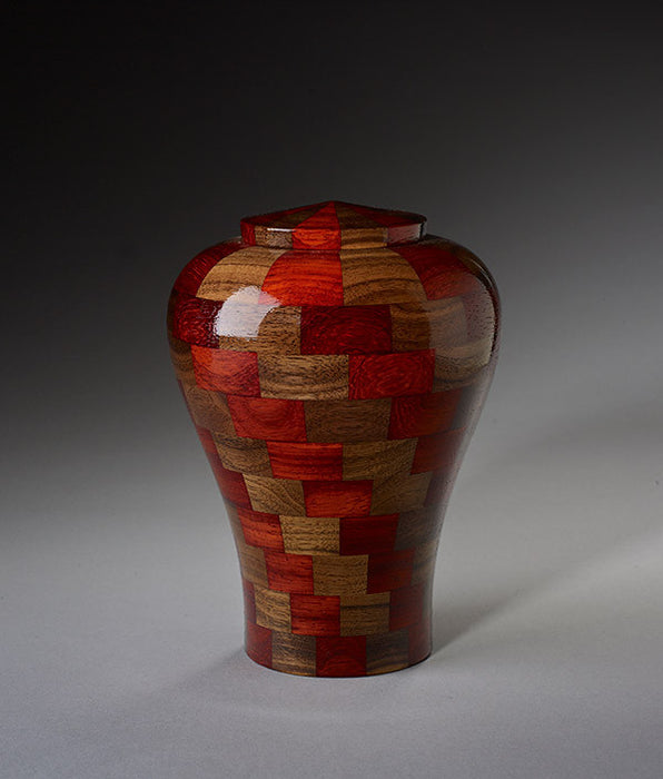Small Size - Walnut & Padauk Wood Urn