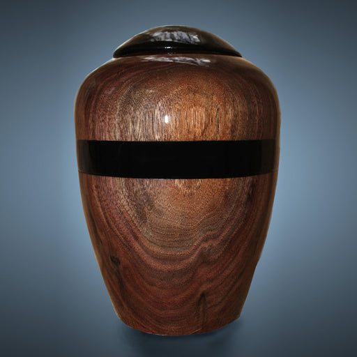 Woodturned Cremation Urn in Rich Dark Walnut