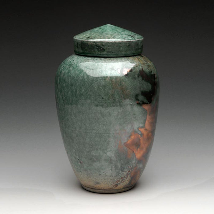 Raku Ceramic Cremation Urn in IAqua Lester