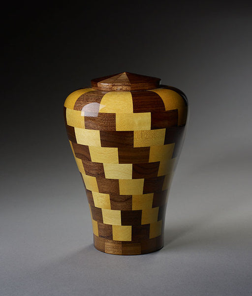 Small Size - Walnut & Yellowheart Wood Urn