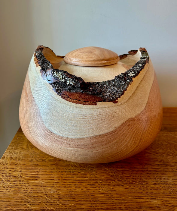 Honey locust Turned Urn with Natural Edge 69 - angle 2