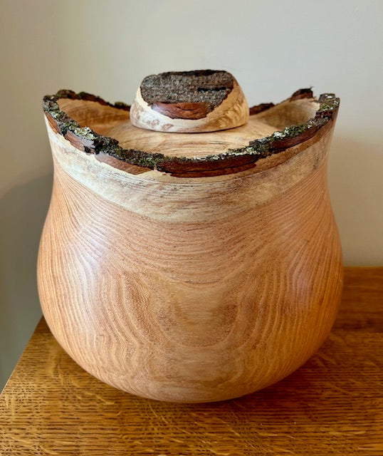Honey locust Turned Urn with Natural Edge 77 - angle 2