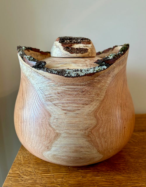 Honey locust Turned Urn with Natural Edge 77