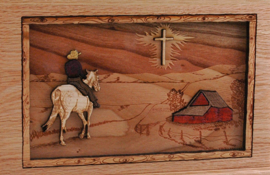 Urn Scene: Horse and Cross