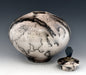 Raku Horsehair Fired Urn 378 - Top opening lid