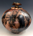 Raku Horsehair and Feather Fired Urn 395 - Front side