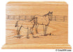 Laser Engraved Wooden Keepsake Urn - Horses Scene