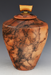 Raku Horsehair and Feather Fired Urn 396 - Front 