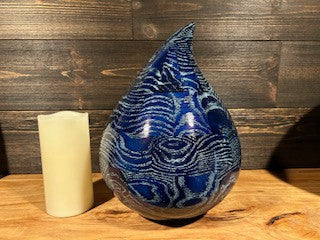 Blue Teardrop Urn